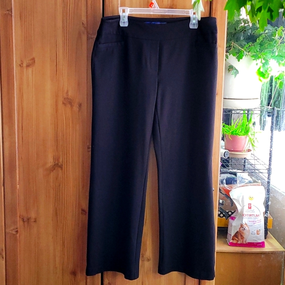 Size 13 Reitmans Black Dress Pants "the Original Comfort" Waistband Straight Leg